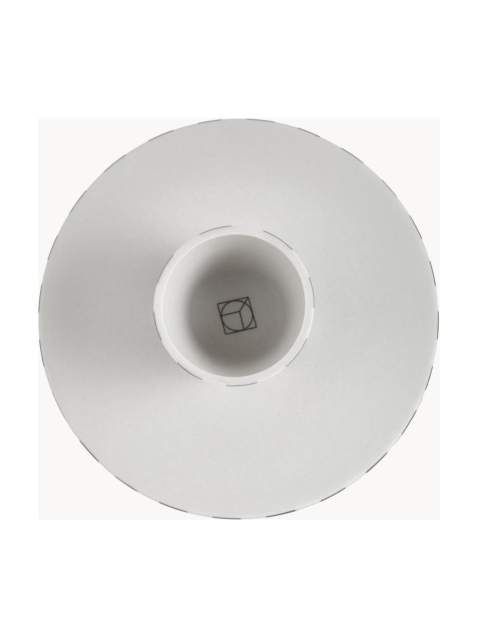 Alzatina in ceramica a righe Toppu, Ceramica, Nero, bianco, Ø 20 x Alt. 9 cm