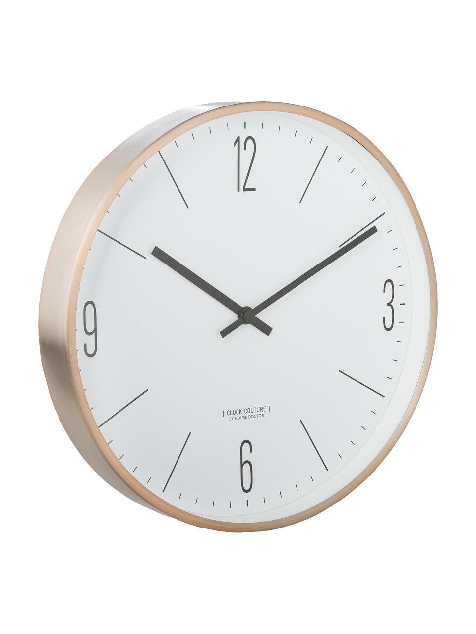 Reloj de pared Couture, Aluminio, Oro, blanco, Ø 30 cm