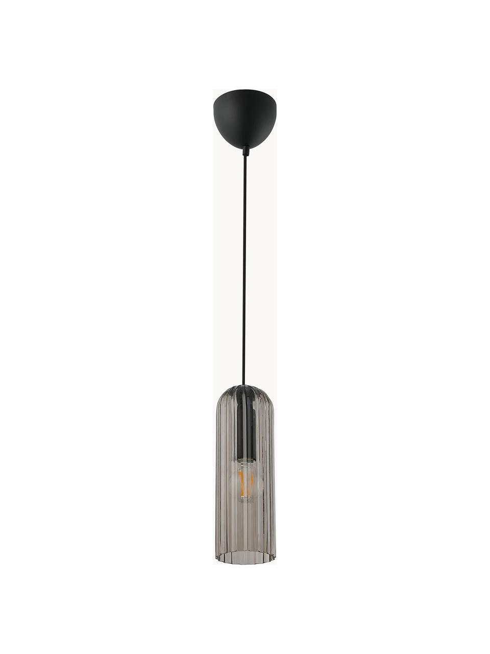 Lampa wisząca Miella, Antracytowy, transparentny, czarny, Ø 10 x W 30 cm