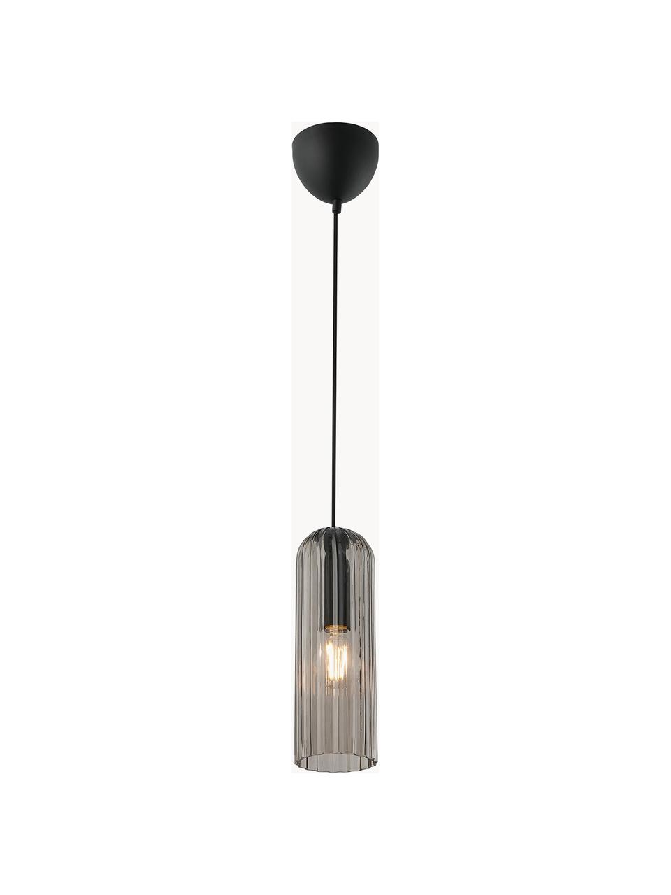 Lampa wisząca Miella, Antracytowy, transparentny, czarny, Ø 10 x W 30 cm