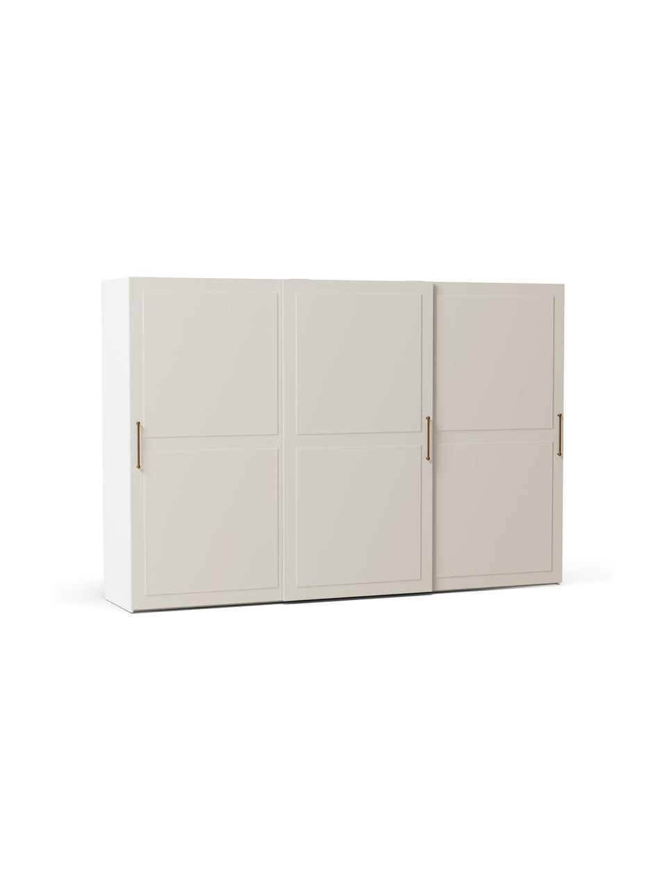 Modulová šatní skříň s posuvnými dveřmi Charlotte, šířka 300 cm, různé varianty, Béžová, Interiér Basic, V 200 cm