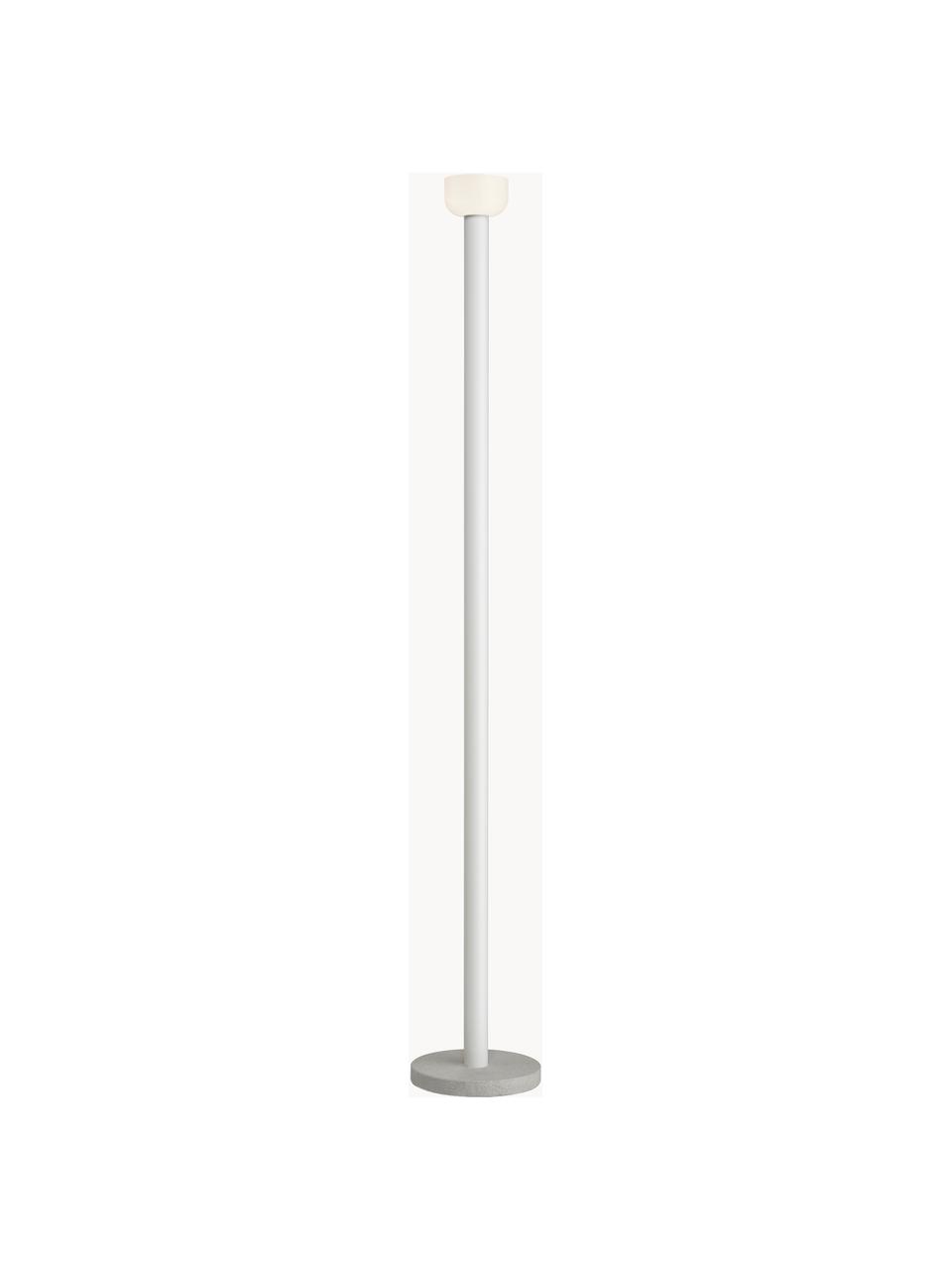 Lampada da terra grande a LED luce regolabile Bellhop, Paralume: vetro, Struttura: alluminio rivestito, Base della lampada: cemento, Grigio, Alt. 178 cm