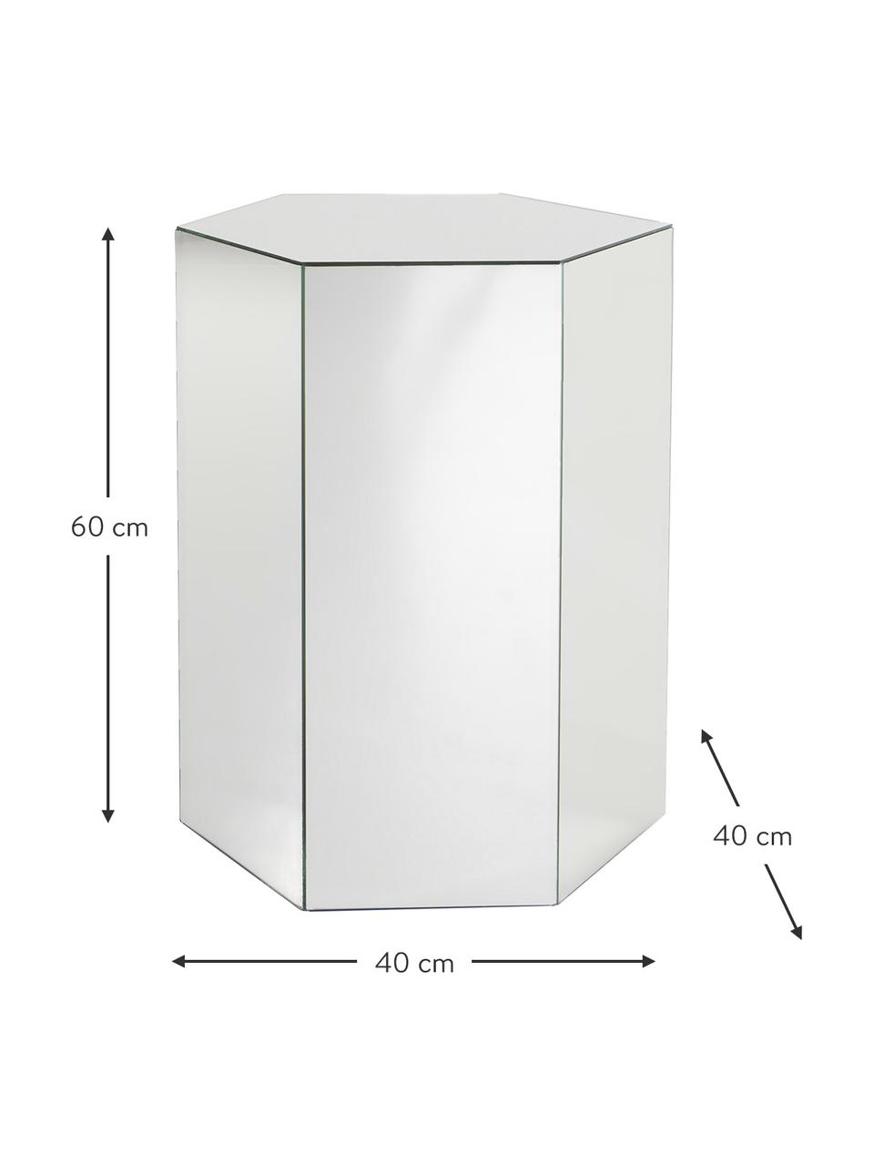 Tavolino in vetro con effetto specchio Scrape, Pannello di fibra a media densità (MDF), lastra di vetro, Lastra di vetro, Larg. 40 x Alt. 60 cm