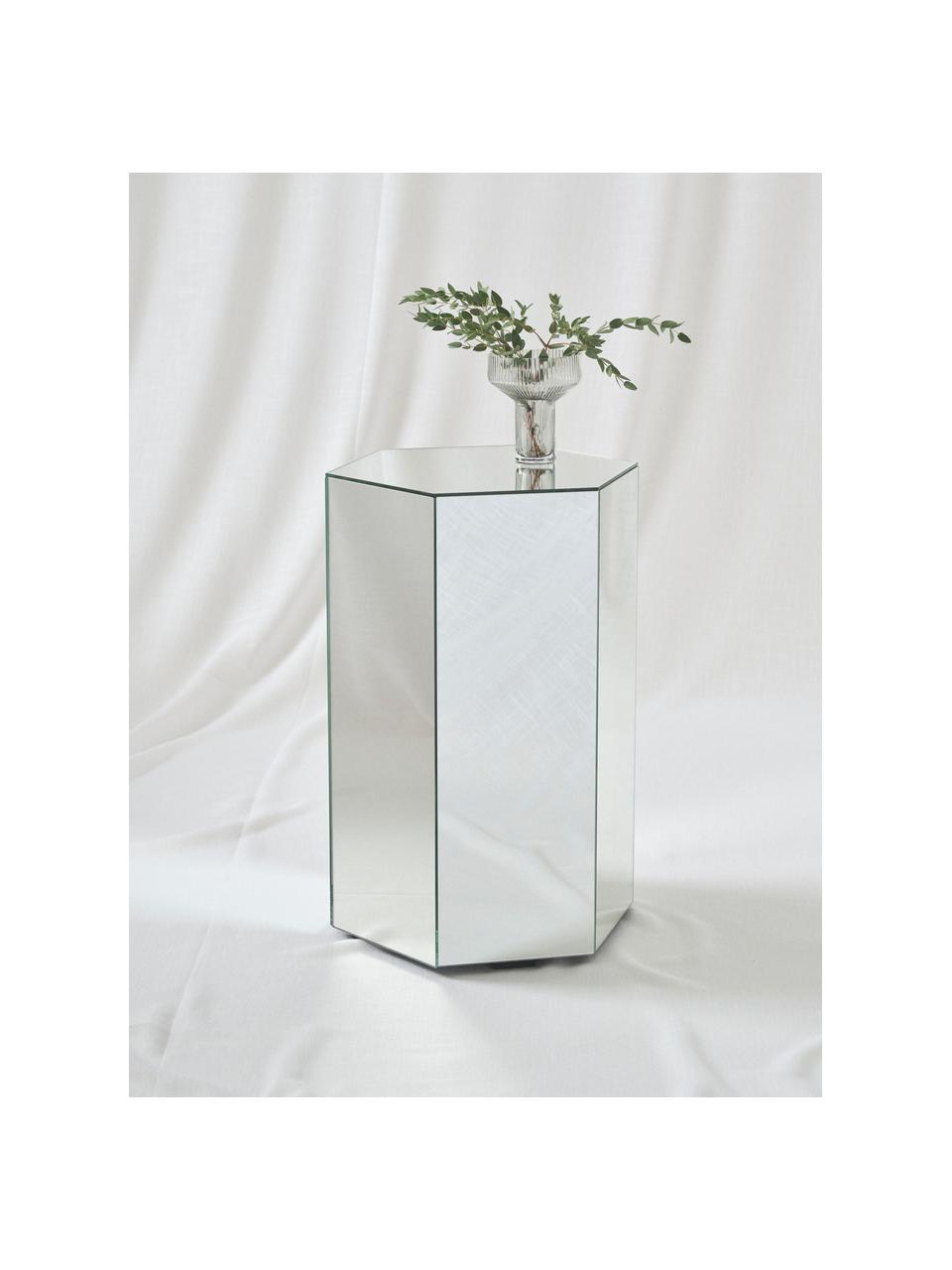 Glazen bijzettafel Schrapen met spiegeleffect, Vezelplaat met gemiddelde dichtheid (MDF), spiegelglas, Spiegelglas, B 40 cm x H 60 cm