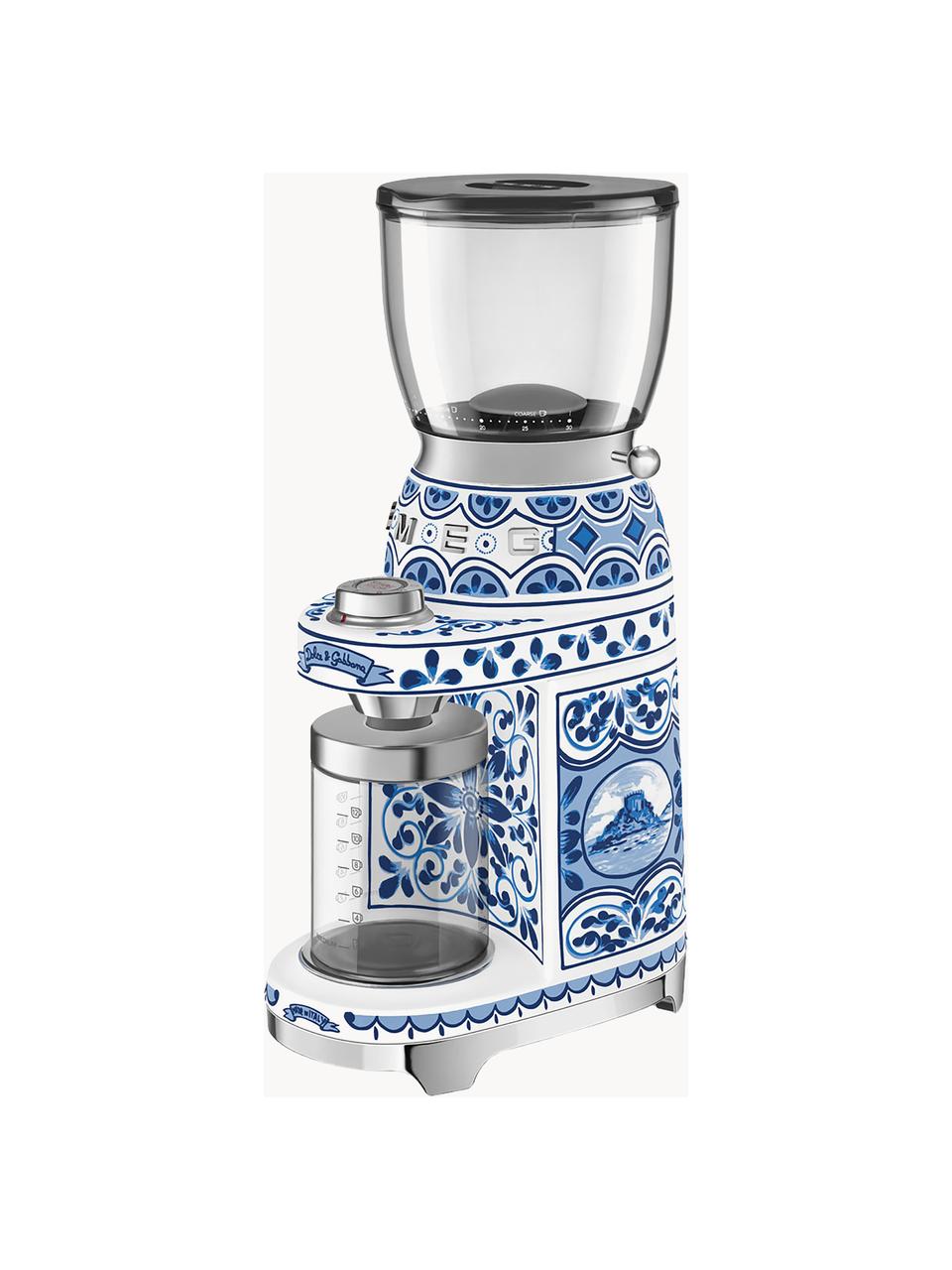 Elektrische Kaffeemühle Dolce & Gabbana - Blu Mediterraneo, Gehäuse: Edelstahl, lackiert, Deckel: Kunststoff, BPA-frei, Blau, Weiß, B 15 x H 39 cm