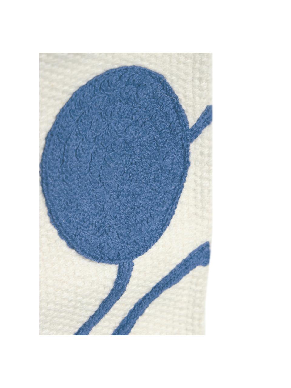 Nástěnná dekorace Atal, Krémově bílá, modrá, Š 28 cm, V 25 cm