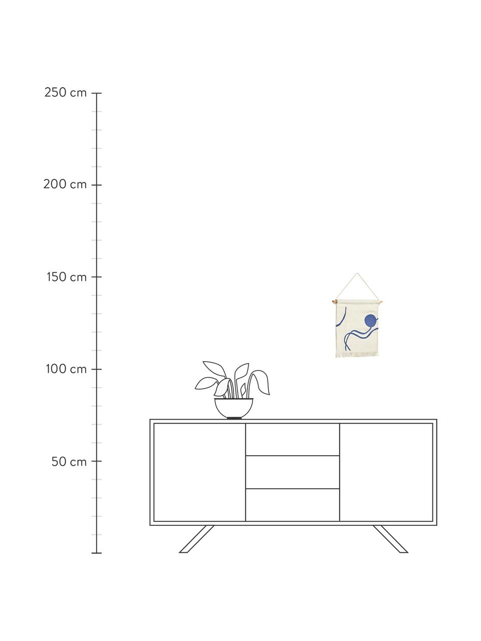 Decorazione da parete Atal, Asta: legno, Bianco crema, blu, Larg. 28 x Alt. 25 cm