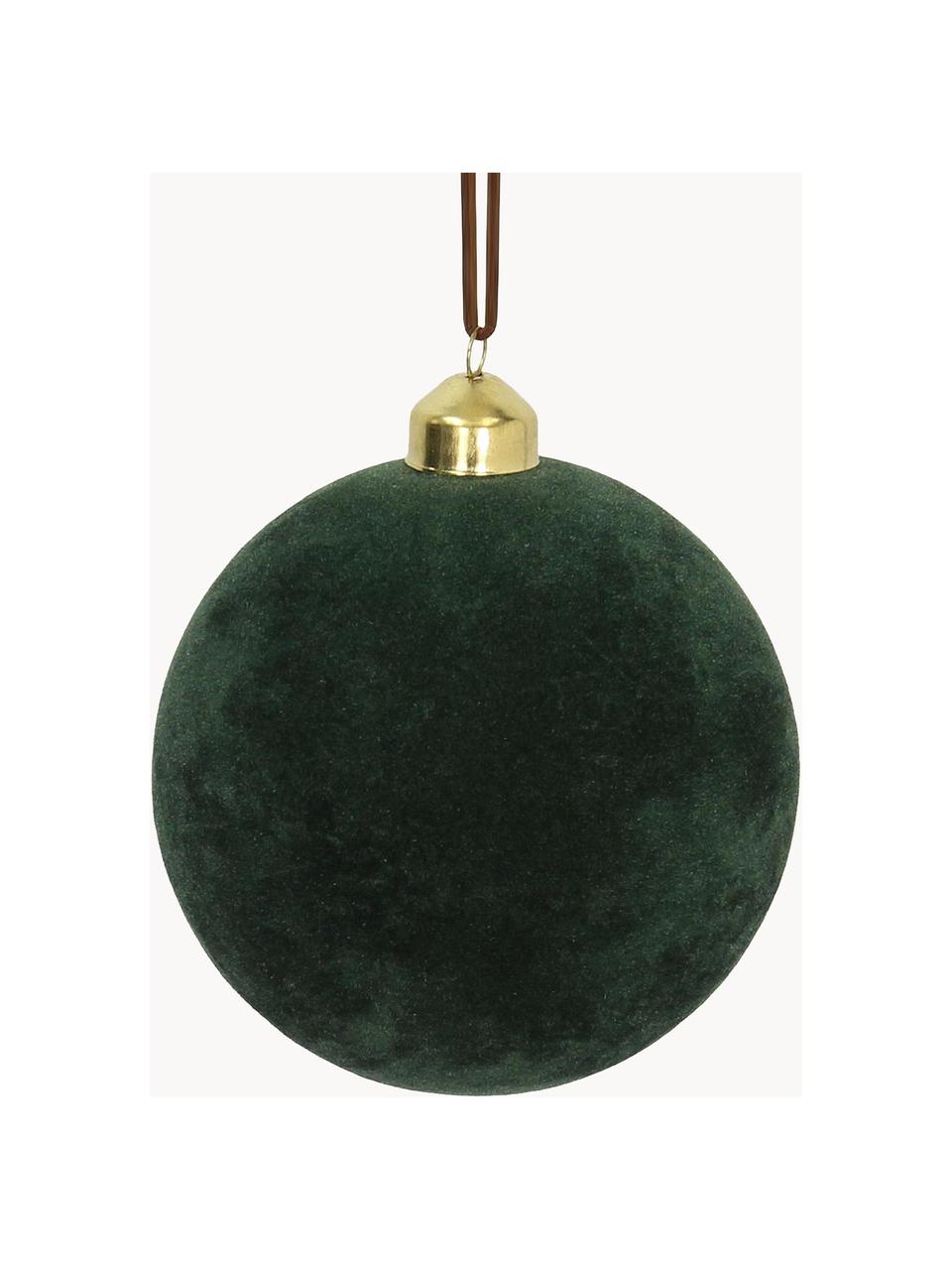 Pallina di Natale in velluto Elvien 4 pz, Verde scuro, Ø 10 cm