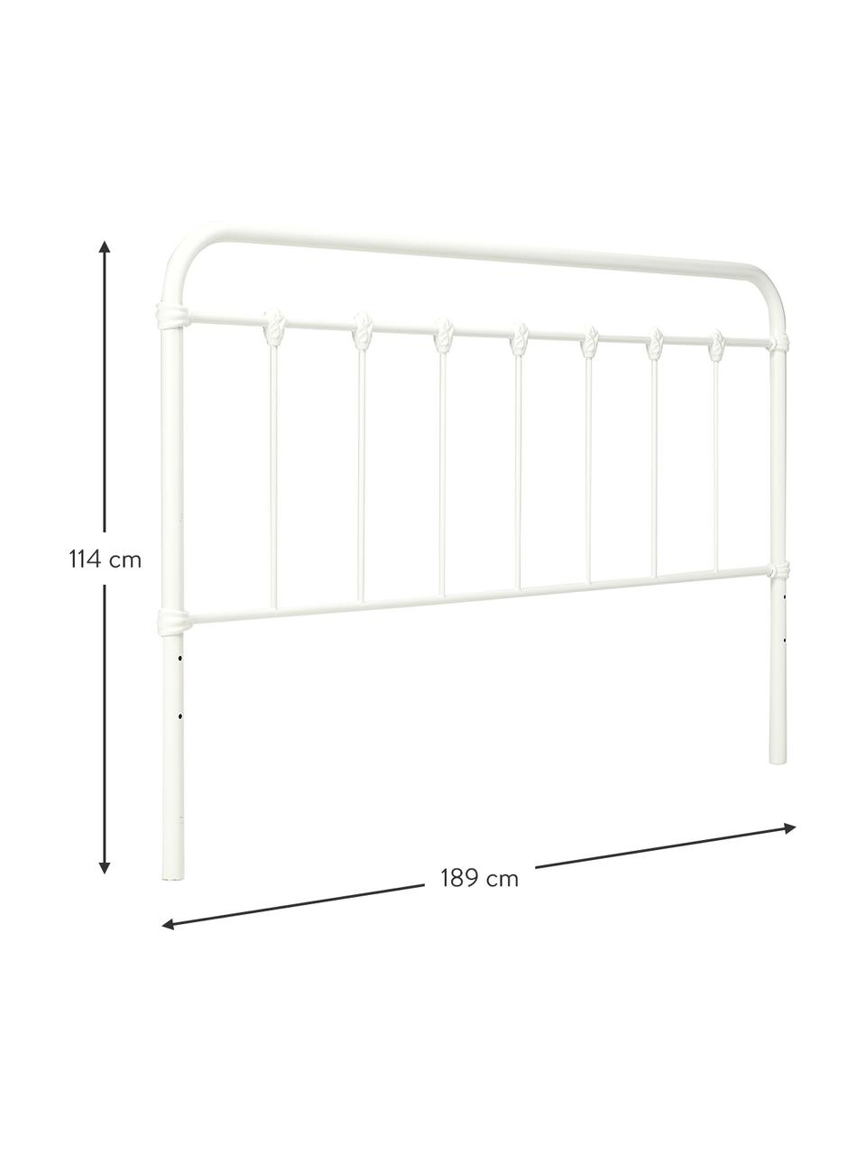 Tête de lit métal blanc Industrial, Métal, revêtement par poudre, Blanc, larg. 189 x haut. 114 cm