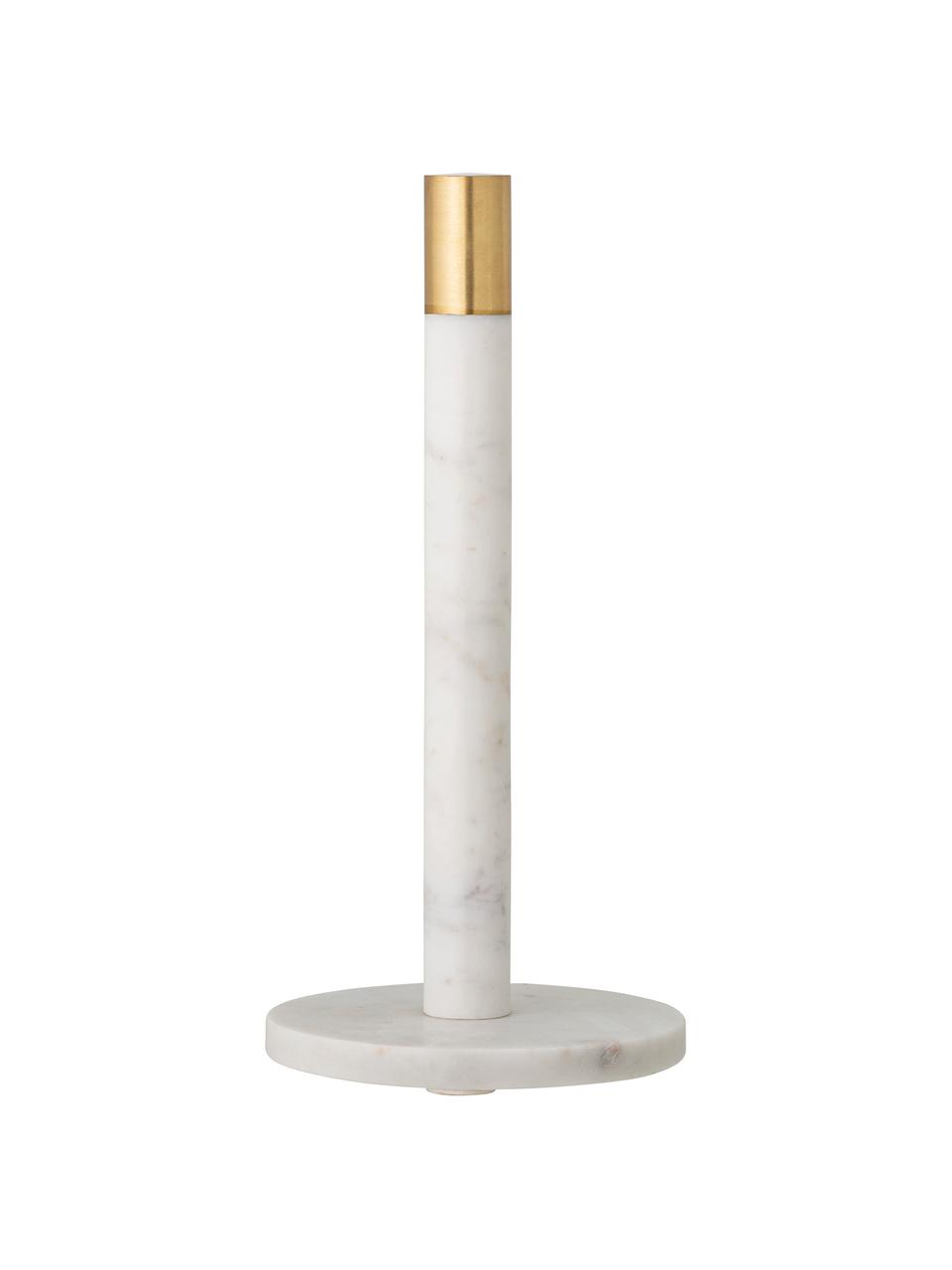 Portarotolo da cucina in marmo Emira, Marmo bianco, dorato, Ø 15 cm