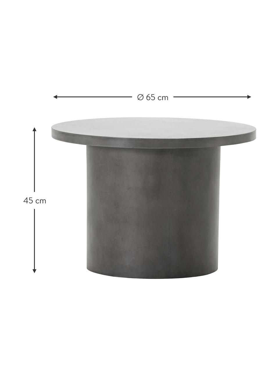 Table basse de jardin faite main Stone, Béton, Gris, Ø 65 x haut. 45 cm