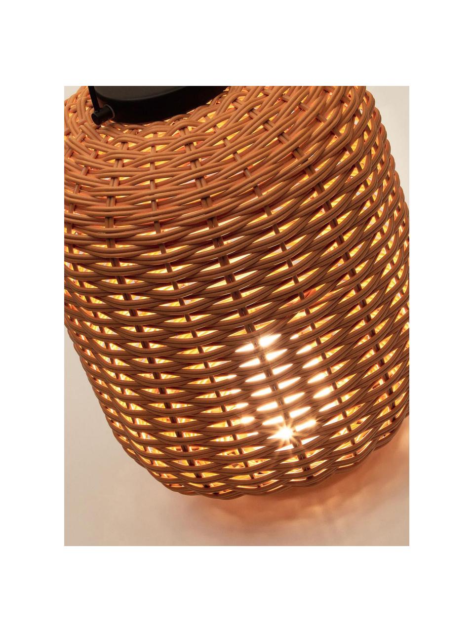 Prenosná stolová LED lampa Saranella, V 37 cm, Plast, potiahnutý kov, Svetlohnedá, Ø 24 x V 37 cm