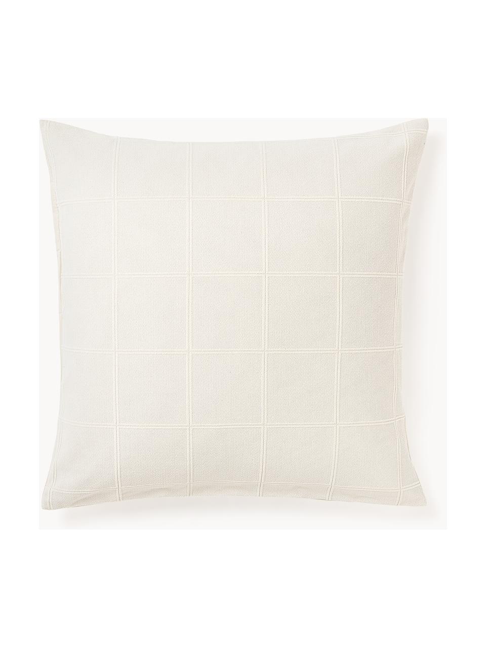 Kussensloop Vivienne met getuft ruitpatroon, Voorzijde: gebroken wit Achterzijde: crèmewit, B 60 x L 70 cm