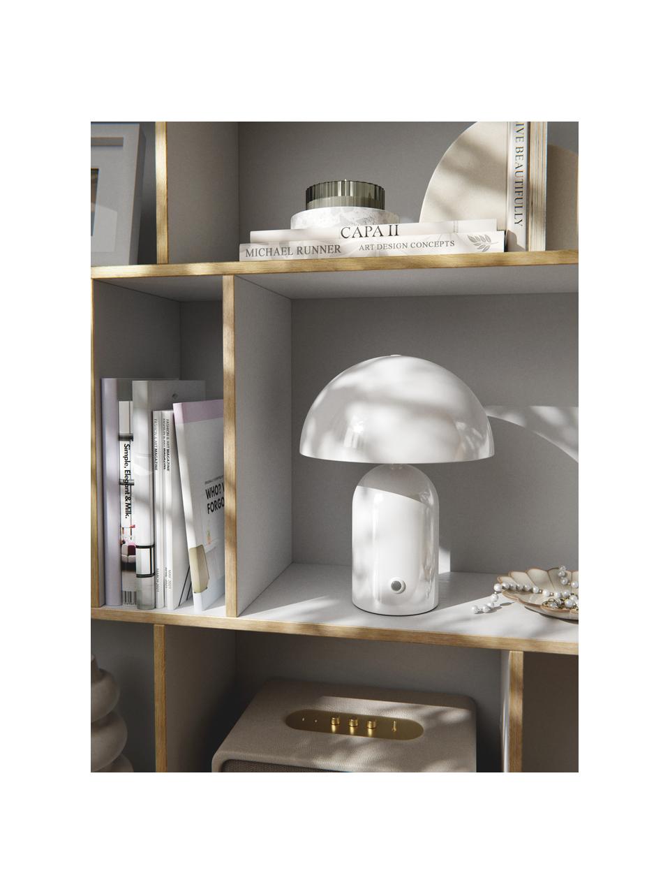 Malá prenosná stolová LED lampa Walter, Biela, Ø 19 x V 25 cm