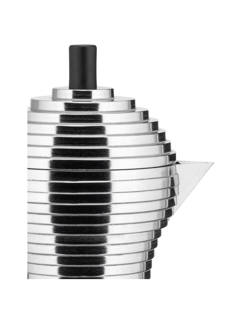 Espresso kávovar na tři šálky Pulcina, Stříbrná, černá, Š 15 cm, V 20 cm