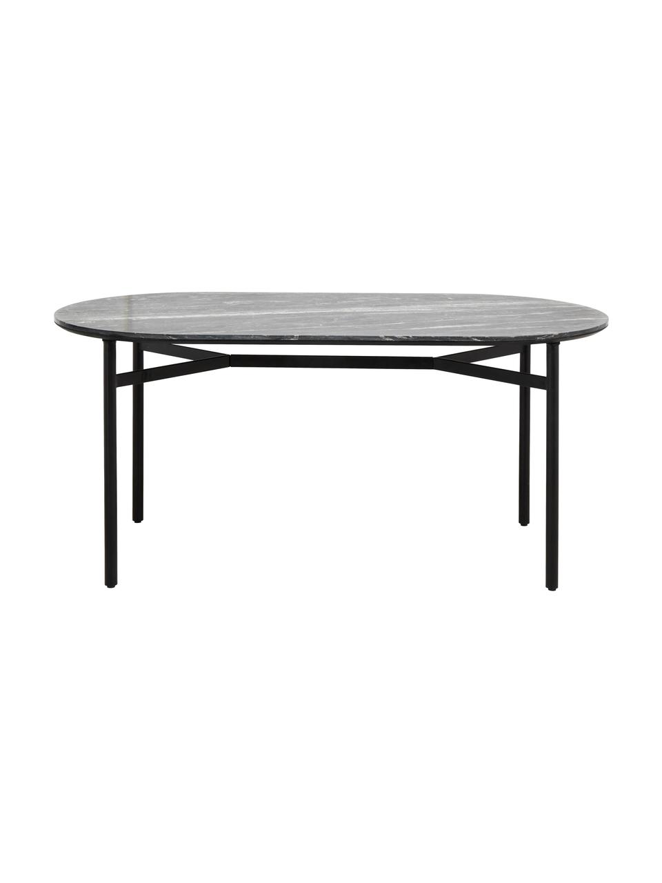 Tavolo ovale con piano in marmo Taupo, 175x90 cm, Gambe: metallo verniciato a polv, Oro, Larg. 175 x Prof. 90 cm