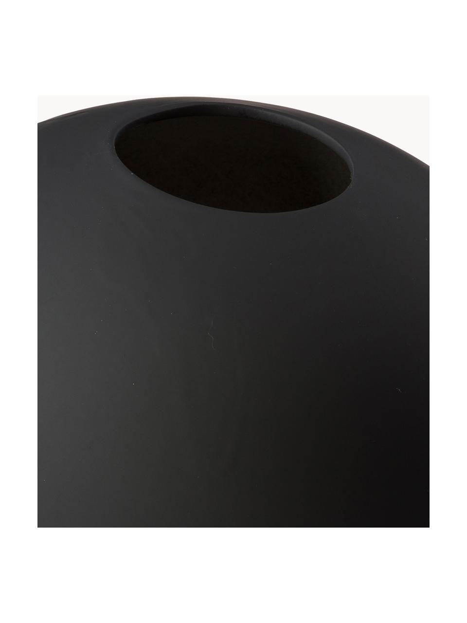 Ručně vyrobená kulatá váza Ball, V 20 cm, Keramika, Černá, Ø 20 cm, V 20 cm