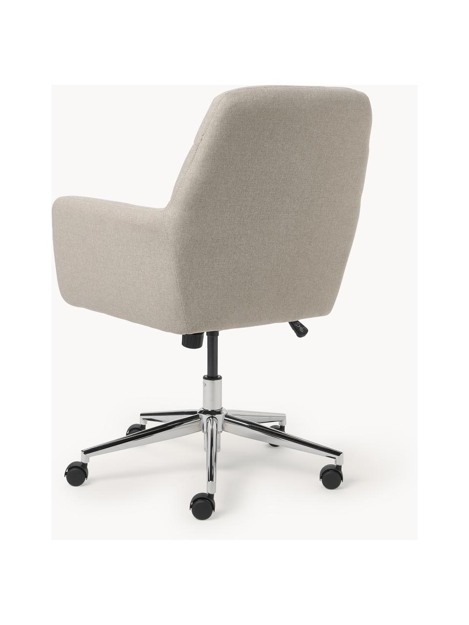 Krzesło biurowe Benson, Tapicerka: 100% poliester Dzięki tka, Stelaż: metal powlekany, Jasnobeżowa tkanina, S 66 x G 66 cm