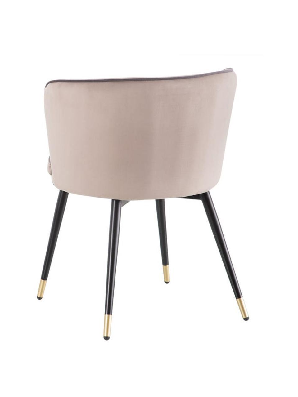 Krzesło tapicerowane z aksamitu Luisa, Tapicerka: aksamit (100% poliester), Nogi: stal, Pudrowy różowy, czarny, S 50 x G 62 cm