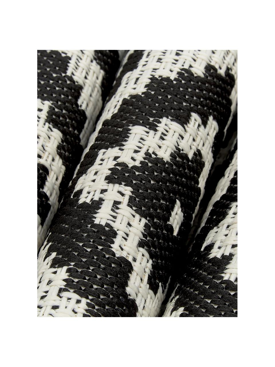 Tapis d'extérieur Miami, 86 % polypropylène, 14 % polyester, Noir, blanc, larg. 80 x long. 150 cm (taille XS)