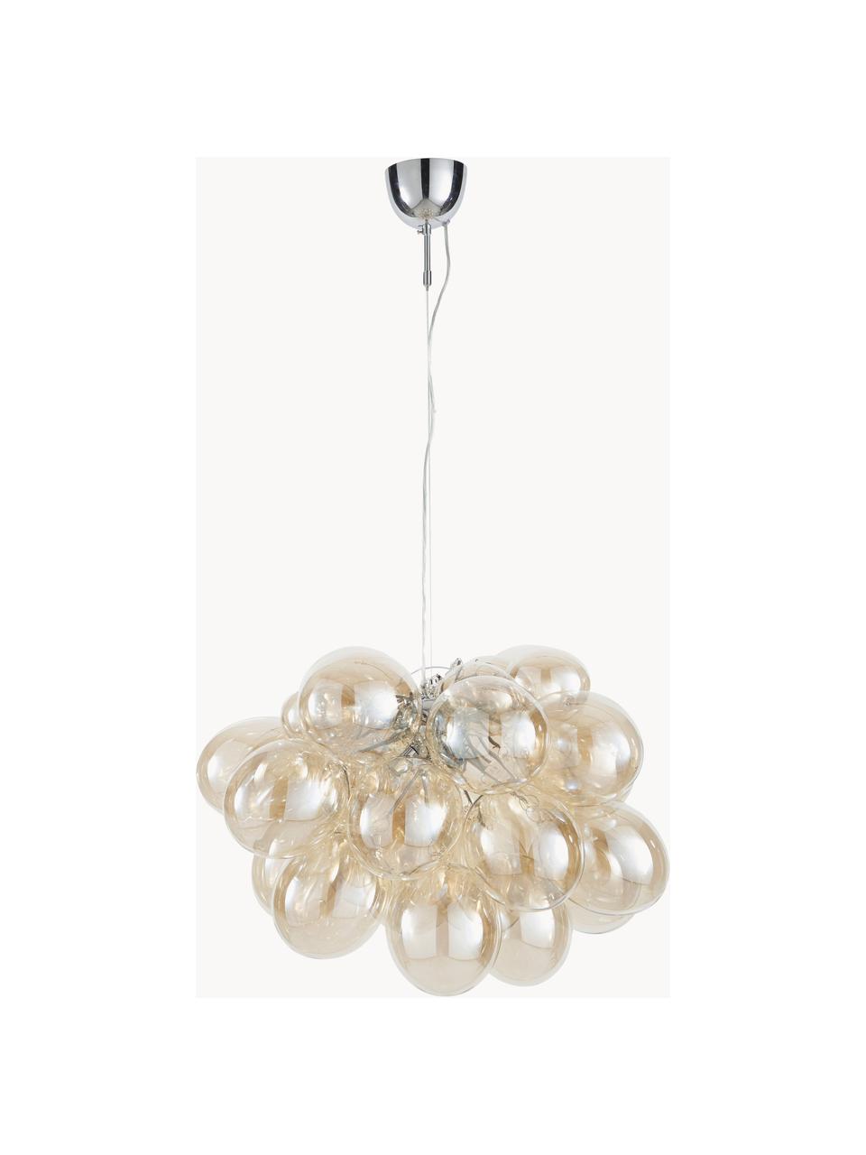 Glaskugel Pendelleuchte Gross Grande, Baldachin: Nickel, verchromt, Beige, Ø 62 x H 50 cm