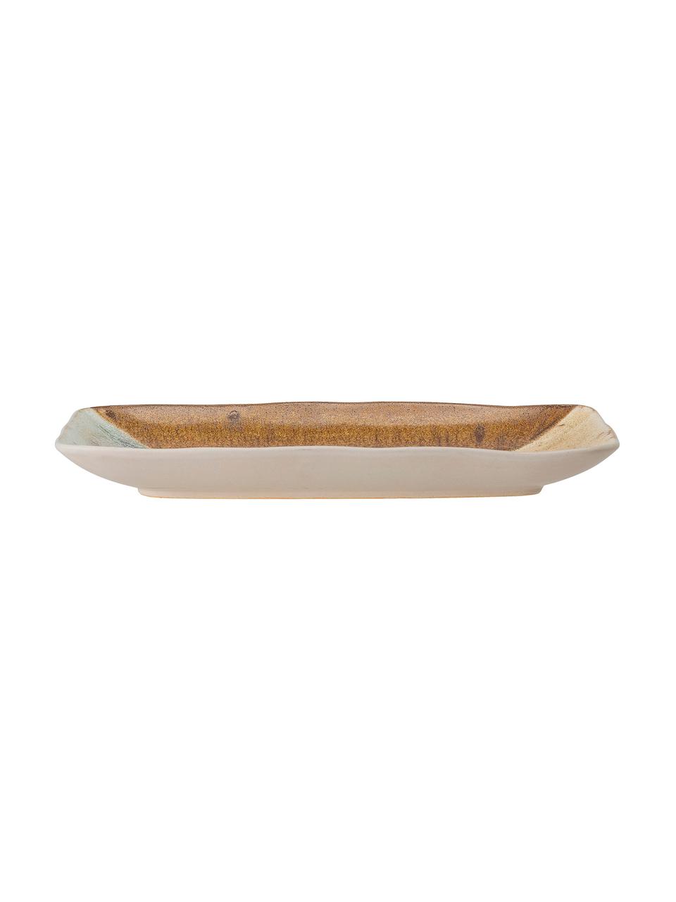 Ručne vyrobený servírovací tanier z kameniny Willow, D 34 x Š 21 cm, Kamenina, Viacfarebná, D 34 x Š 21 cm