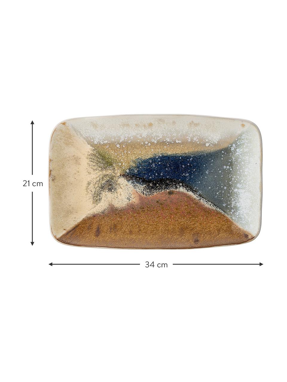 Ručně vyrobený servírovací talíř z kameniny Willow, D 34 cm x Š 21 cm, Kamenina, Více barev, D 34 cm, Š 21 cm