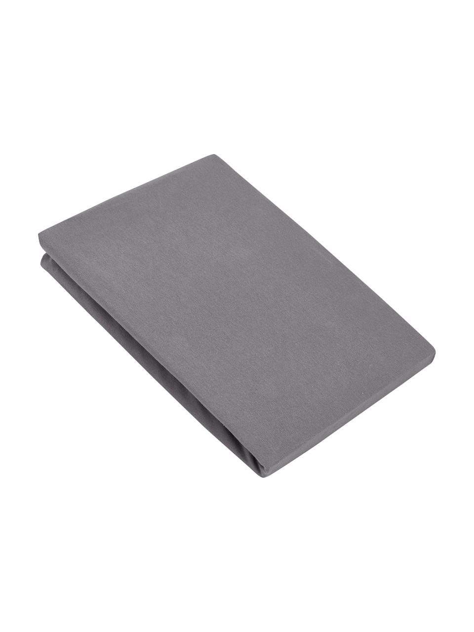 Drap housse jersey-élasthanne pour surmatelas Lara, Gris foncé