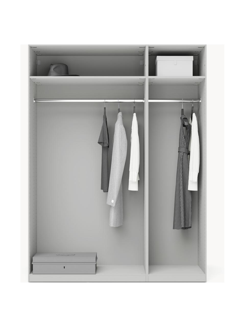 Armario modular Simone, 3 puertas (150 cm), diferentes variantes, Estructura: tablero aglomerado revest, Madera, gris, Interior Basic (An 150 x Al 200 cm)