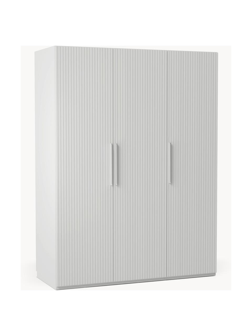 Armario modular Simone, 3 puertas (150 cm), diferentes variantes, Estructura: tablero aglomerado revest, Madera, gris, Interior Basic (An 150 x Al 200 cm)