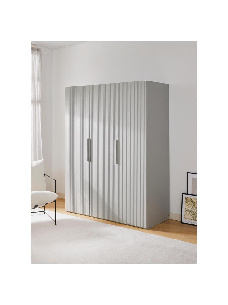 Armadio componibile con ante battenti Simone, larg. 150 cm, in diverse varianti, Legno, grigio, Interno Basic, larg. 150 x alt. 200 cm