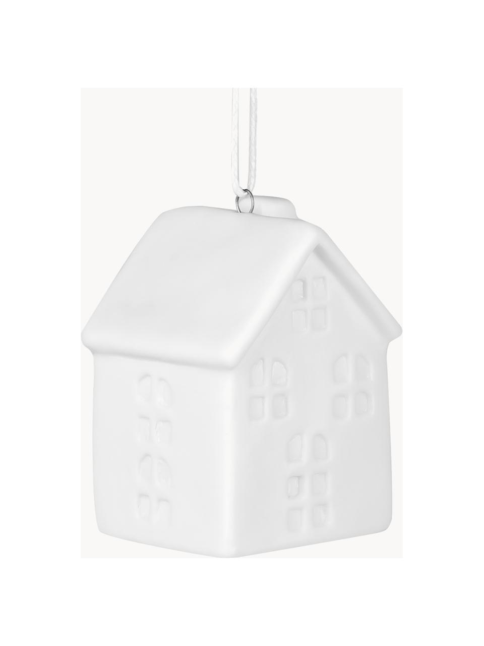 Addobbi di Natale fatti a mano Residence 6 pz, Porcellana, Bianco, Larg. 4 x Alt. 6 cm