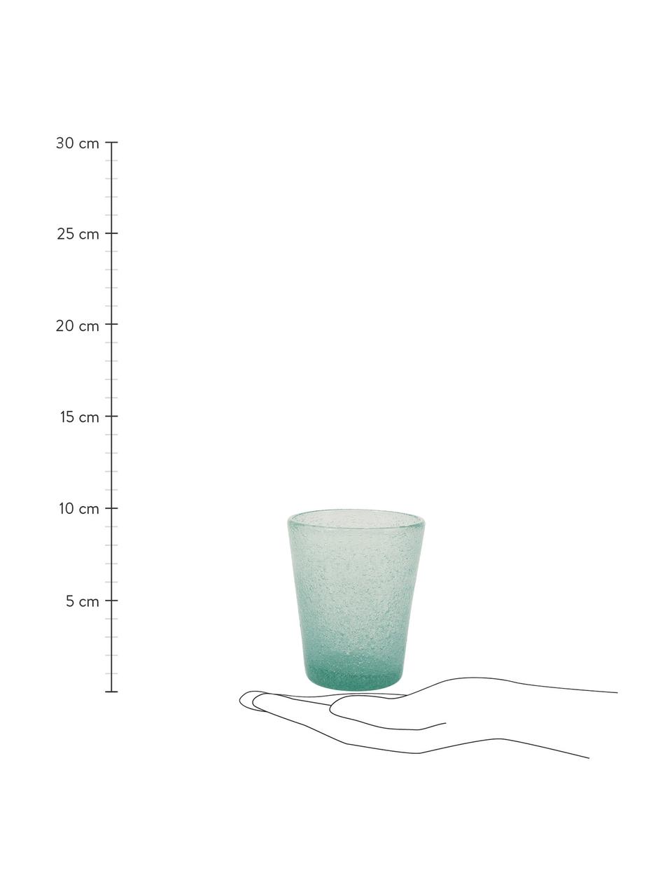 Bicchiere acqua in vetro soffiato Cancun 6 pz, Vetro soffiato, Verde, Ø 9 x Alt. 10 cm