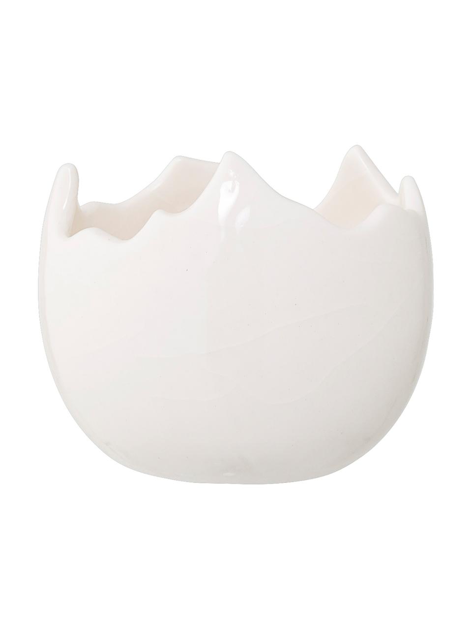 Portavelas Cracking, Gres, Blanco, Ø 6 x Al 6 cm