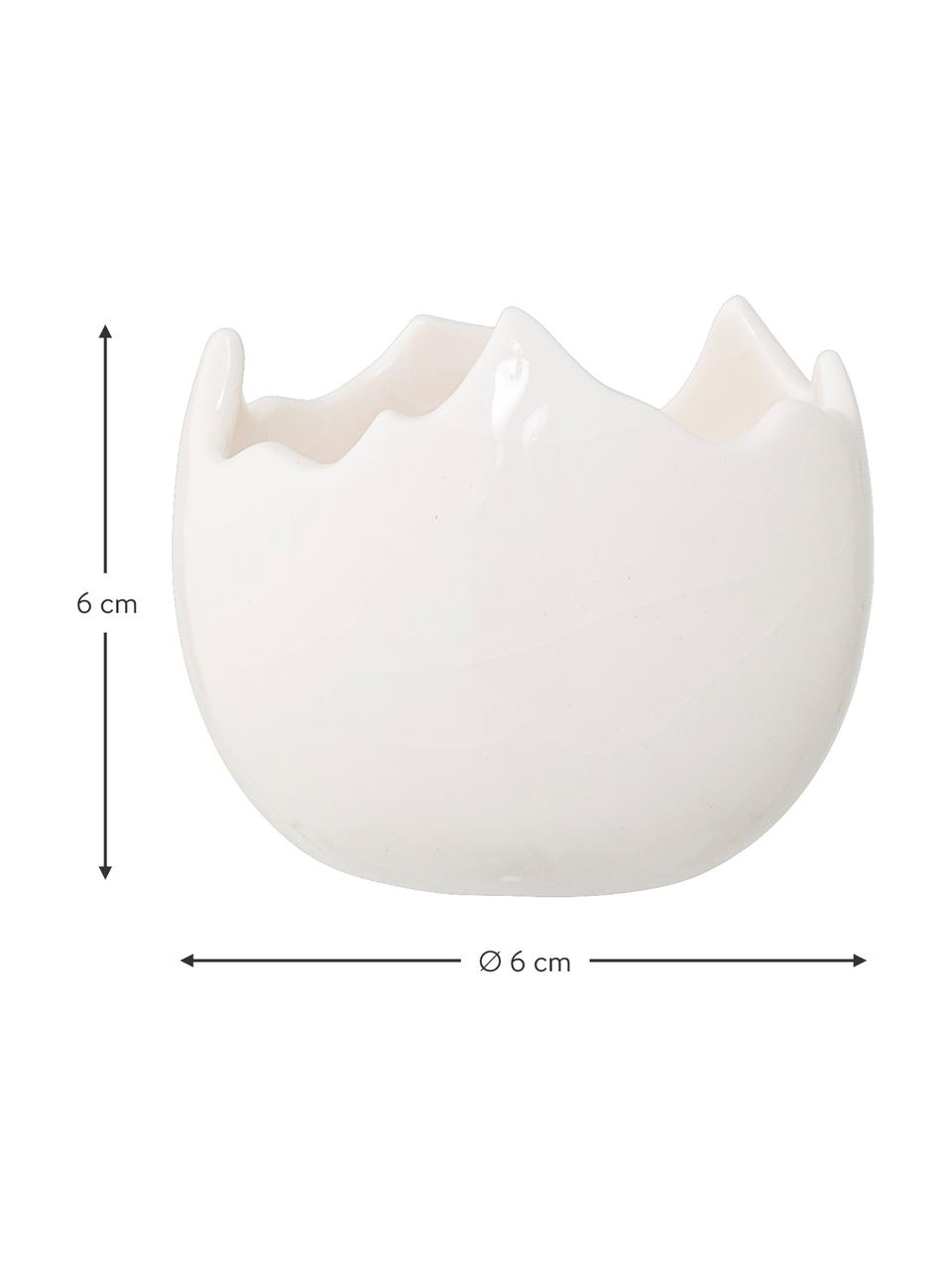 Photophore Pâques Cracking, Grès cérame, Blanc, Ø 6 x haut. 6 cm