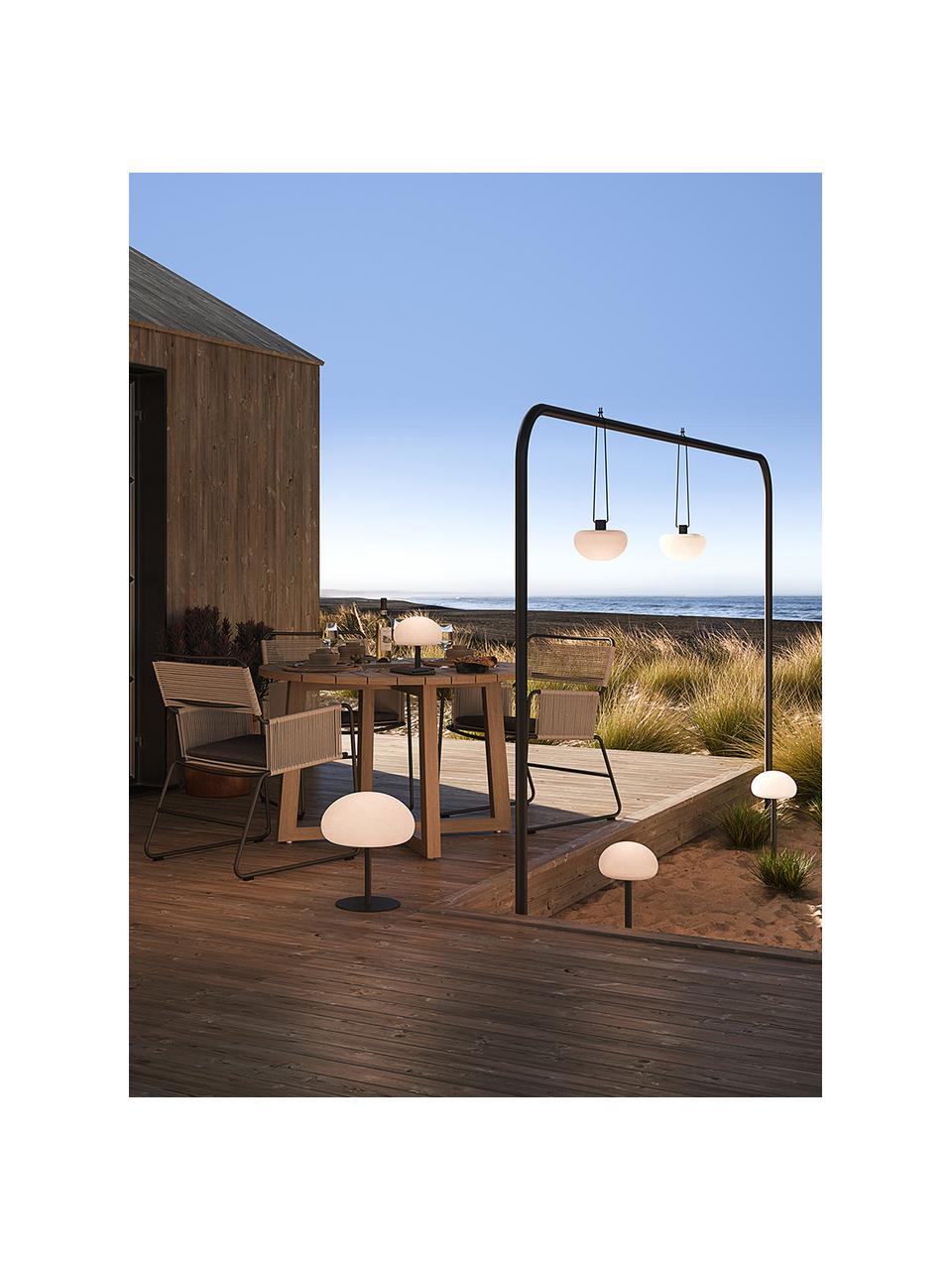 Mobiele dimbare outdoor tafellamp Sponge, Lampenkap: kunststof, Lampvoet: gecoat metaal, Wit, zwart, Ø 20 x H 22 cm