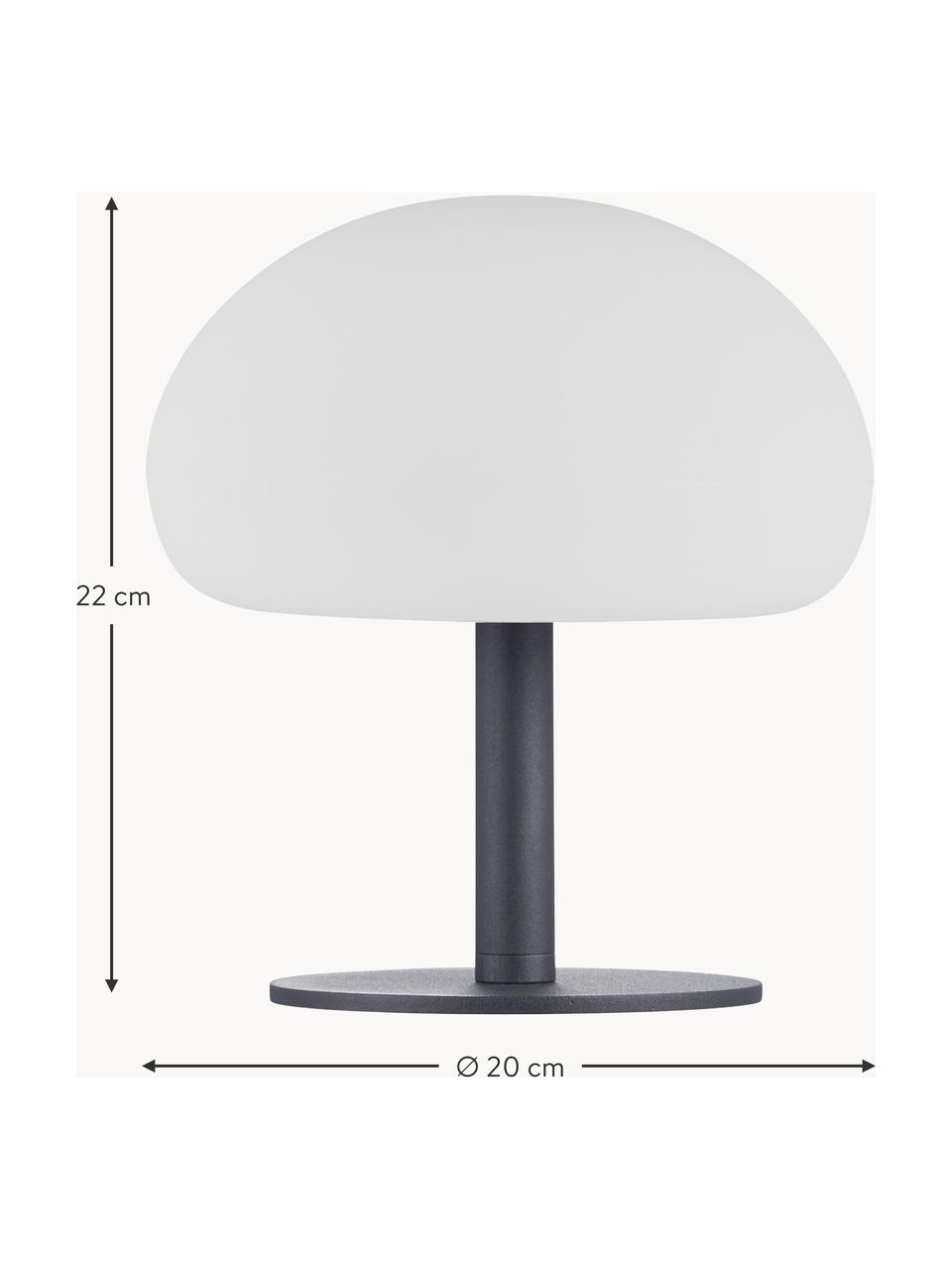 Přenosná stmívatelná venkovní stolní lampa Sponge, Bílá, černá, Ø 20 cm, V 22 cm