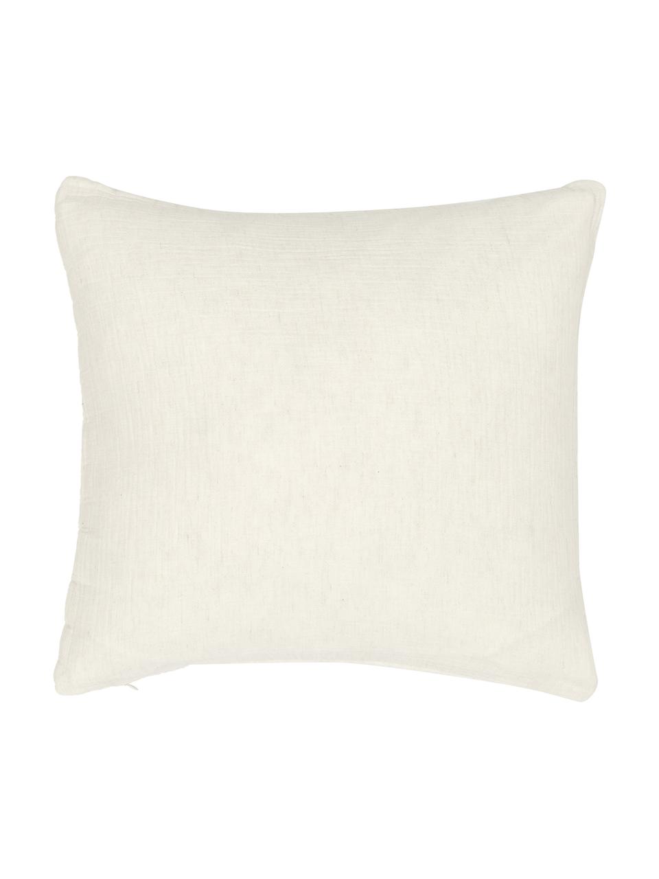 Watowana poszewka na poduszkę z muślinu bawełnianego Lune, 100% bawełna, Beżowy, S 45 x D 45 cm