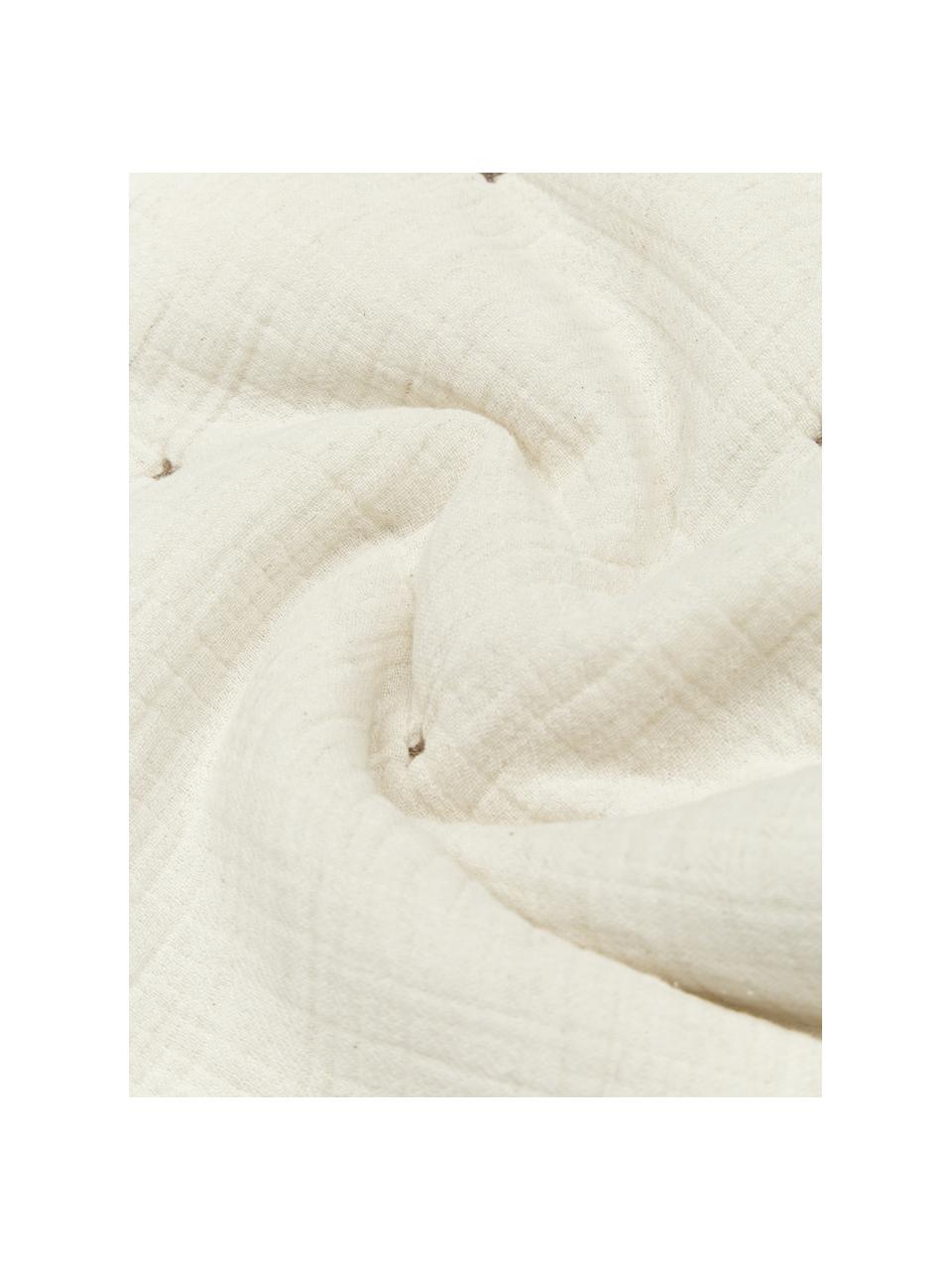 Federa arredo trapuntata in mussola di cotone beige Lune, 100% cotone, Beige, Larg. 45 x Lung. 45 cm