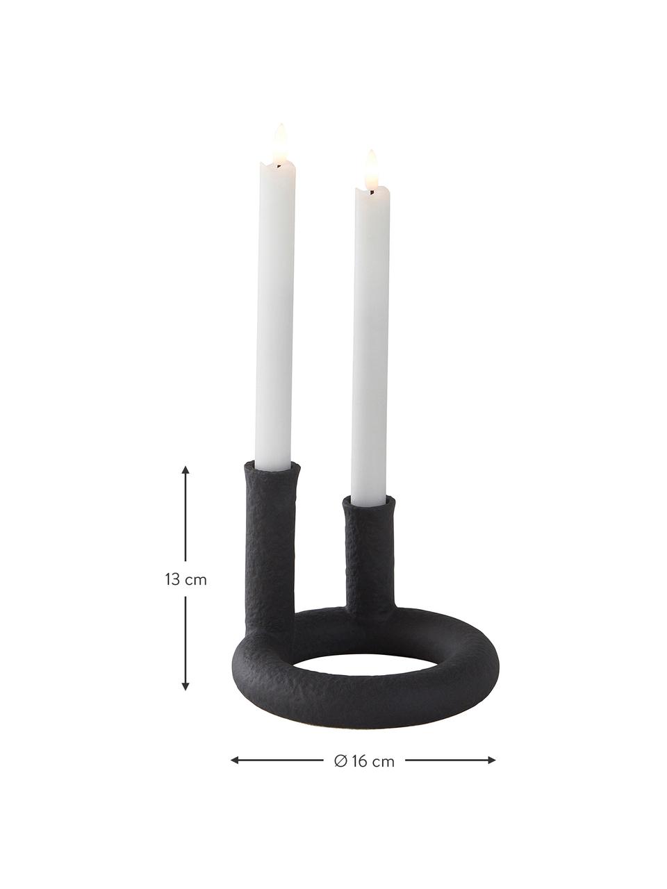 Kerzenhalter Disa aus Porzellan, Porzellan, Schwarz, Ø 16 x H 13 cm