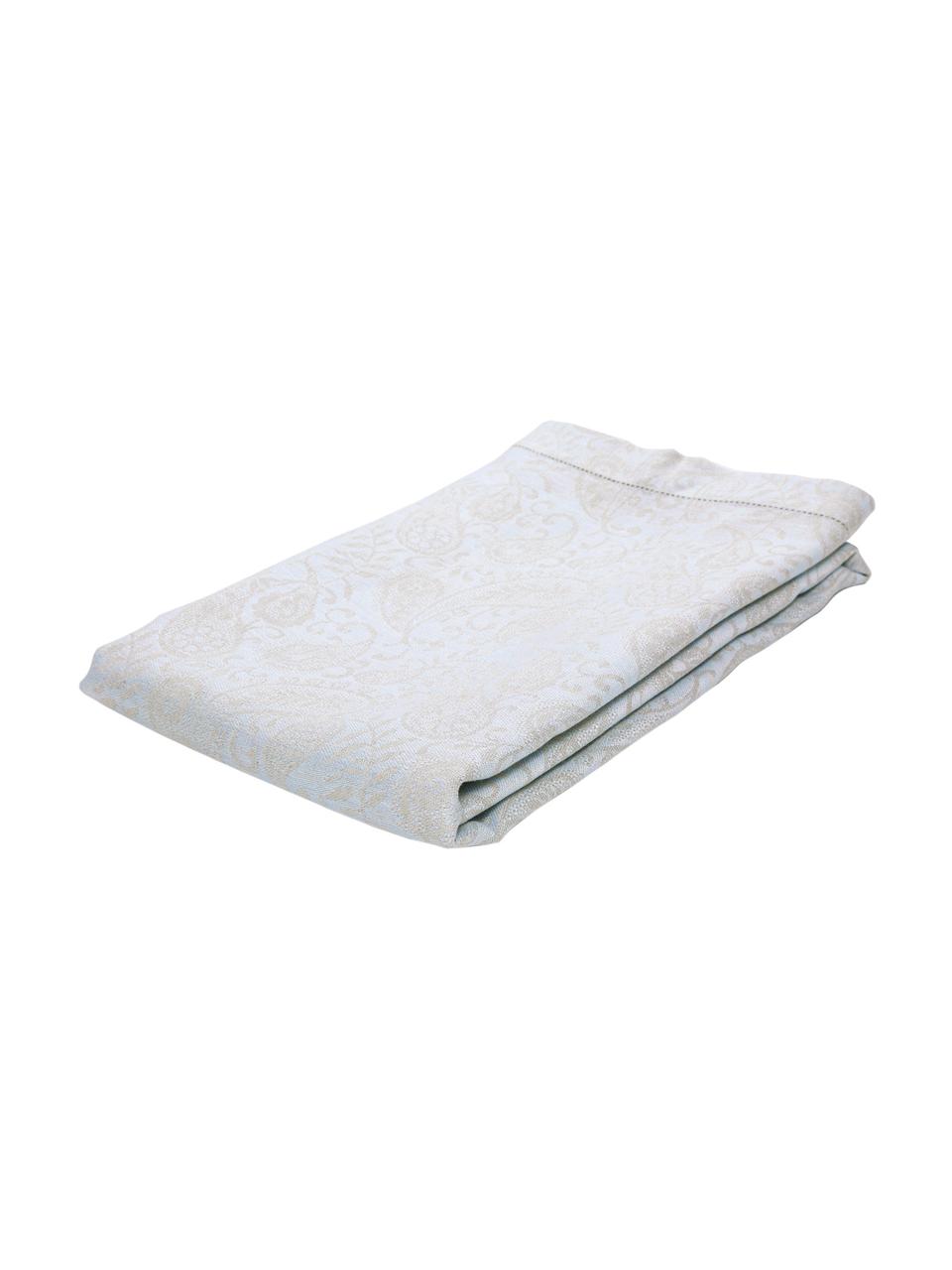 Linnen tafelkleed Agila met paisley patroon, Blauw, beige, Voor 6 - 8 personen (B 140 x L 250 cm)