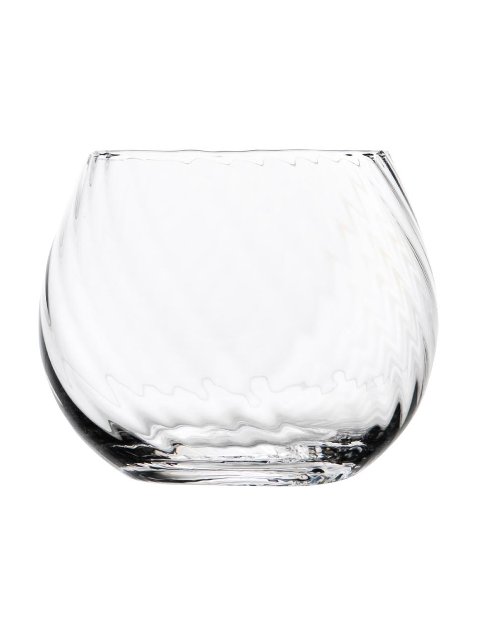 Waterglazen Opacity met groefstructuur, 6 stuks, Glas, Transparant, Ø 8 x H 7 cm, 230 ml