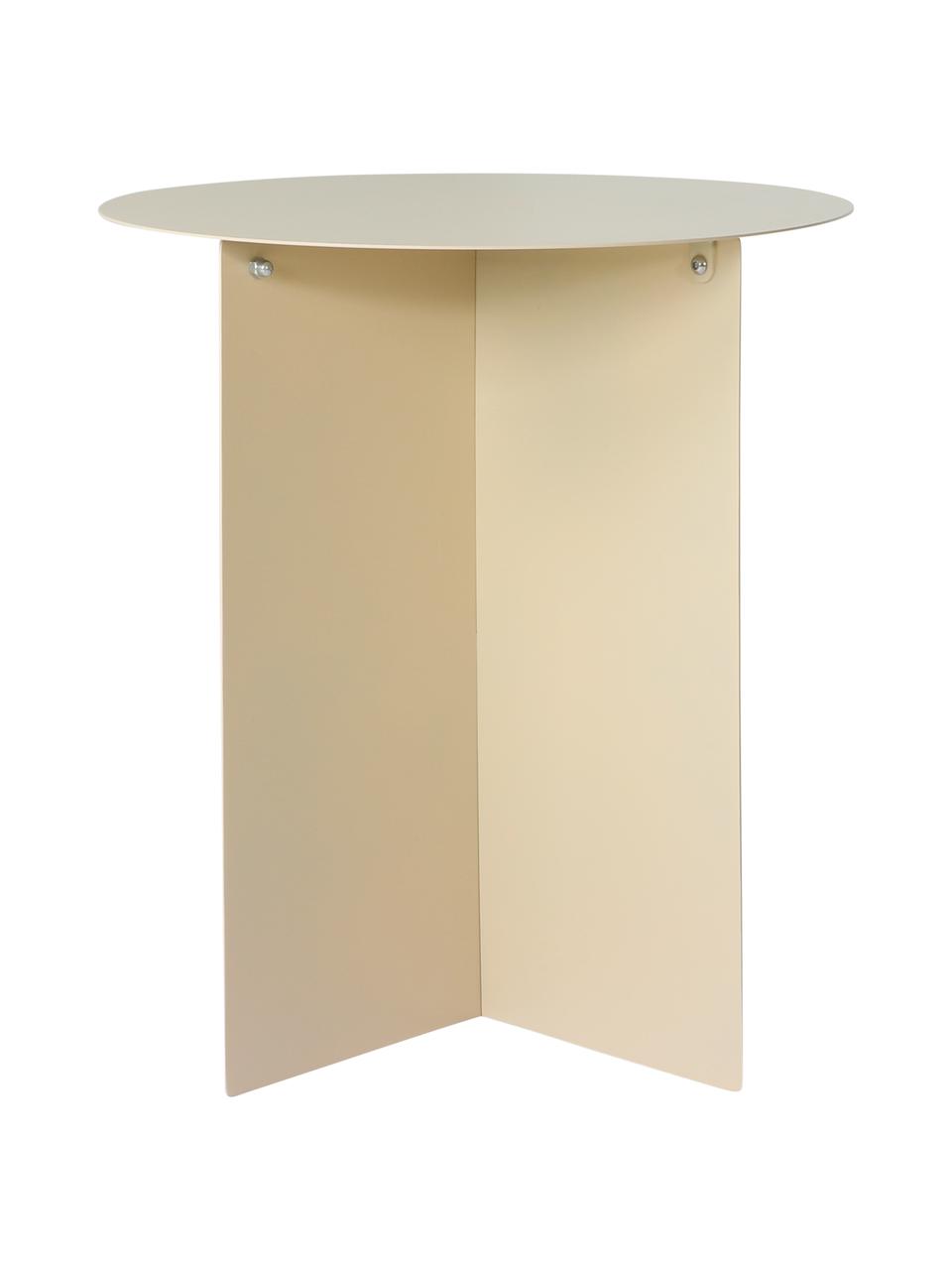 Kulatý kovový odkládací stolek Dinga, Kov s práškovým nástřikem, Odstíny krémové, Ø 40 cm, V 45 cm
