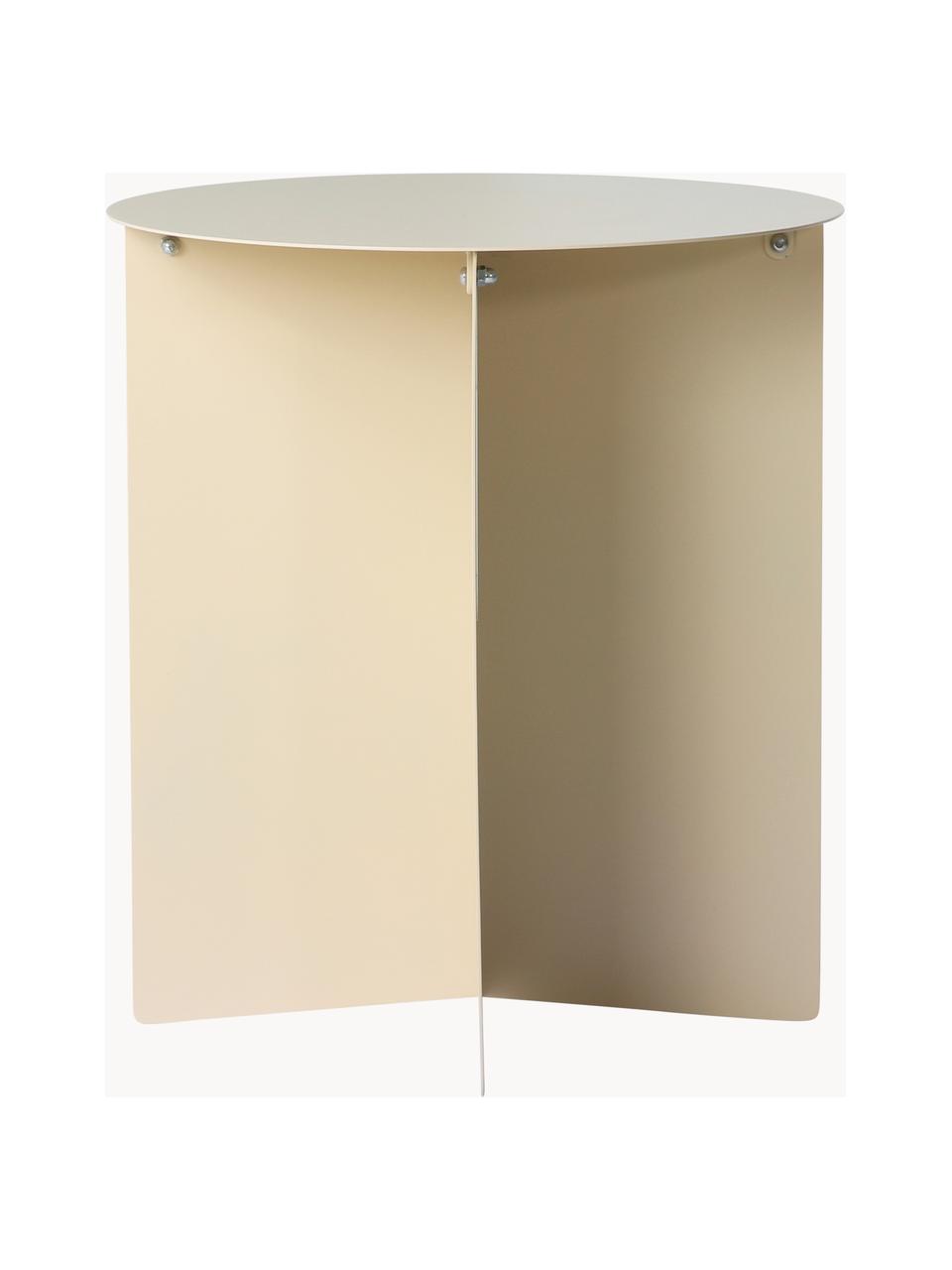 Tavolino rotondo in metallo color crema Dinga, Metallo verniciato a polvere, Beige chiaro, Ø 40 x Alt. 45 cm