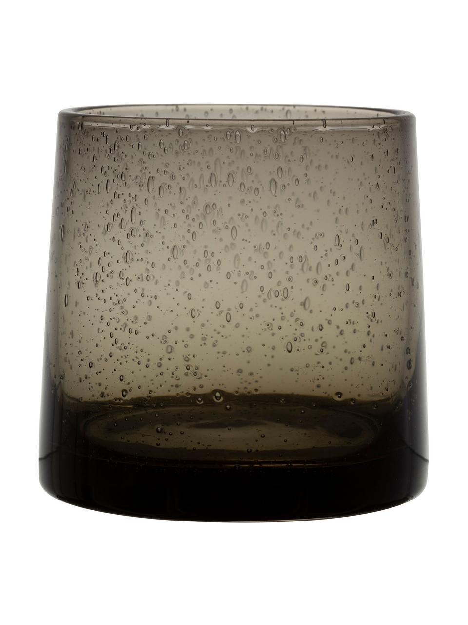 Bicchiere acqua grigio con bolle d'aria Lorea 6 pz, Vetro, Grigio, Ø 7 x Alt. 8 cm