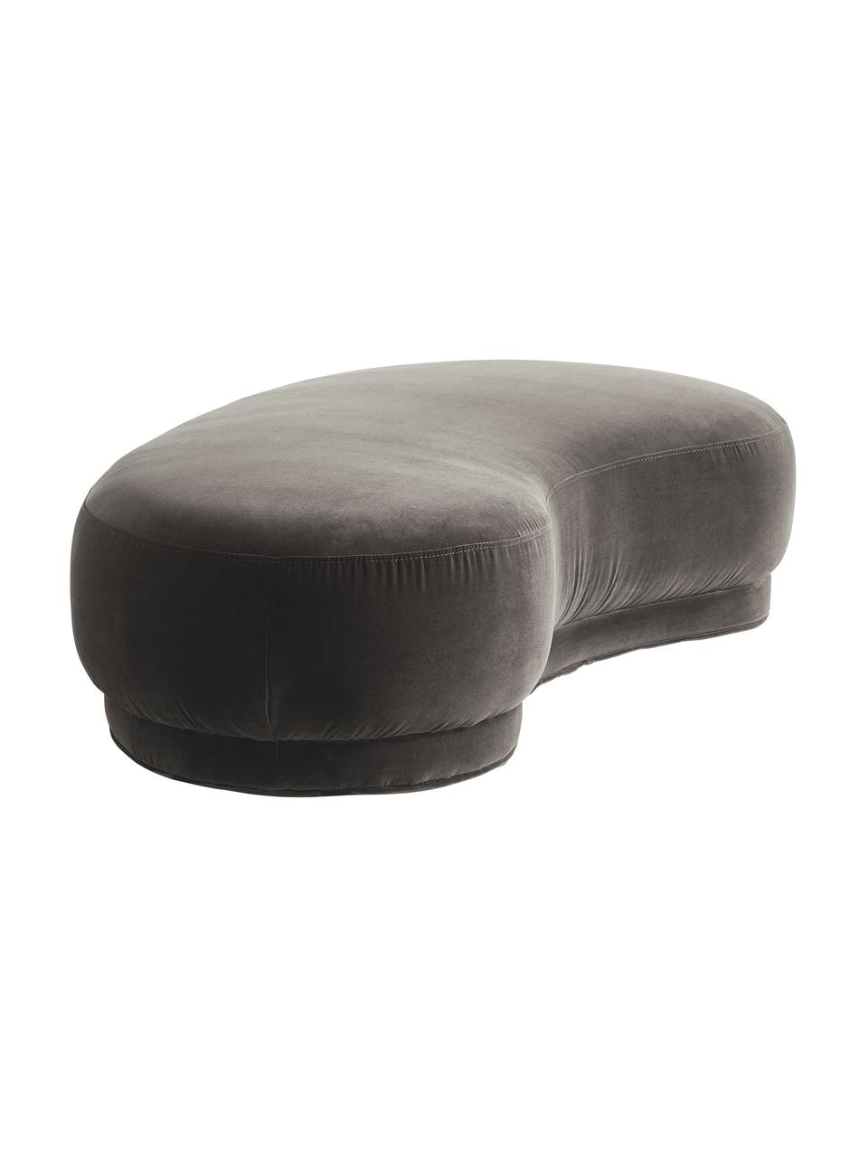 Samt-Sitzbank Coconino in Grau, gepolstert, Bezug: Baumwollsamt (89% Baumwol, Rahmen: Kiefernholz, Grau, B 160 x H 36 cm
