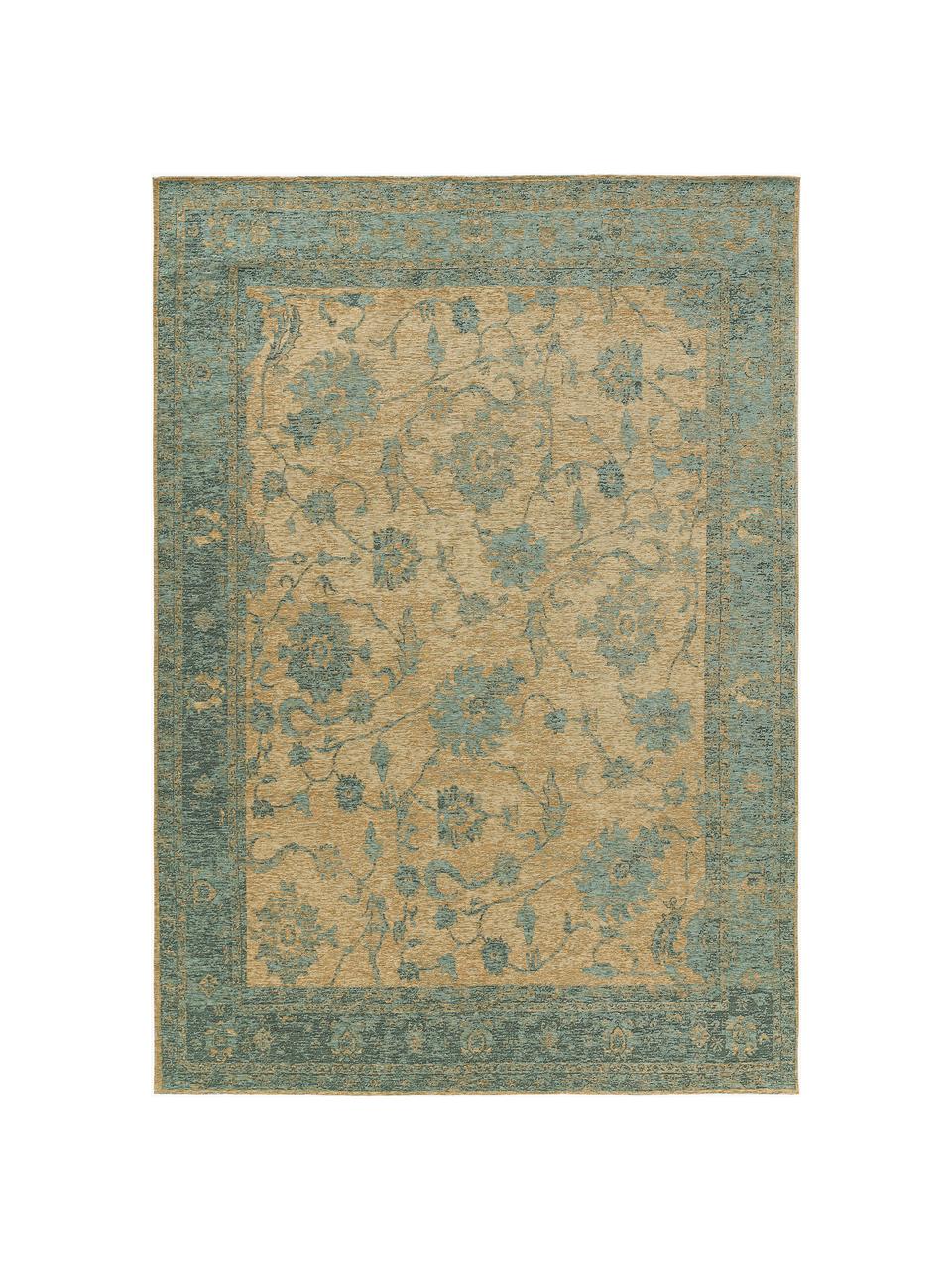 Teppich Frencie mit Ornament-Muster, 55 % Polyacryl, 27 % Polyester, 17 % Baumwolle, 1 % Latex, Grün- und Beigetöne, B 120 x L 180 cm (Größe S)