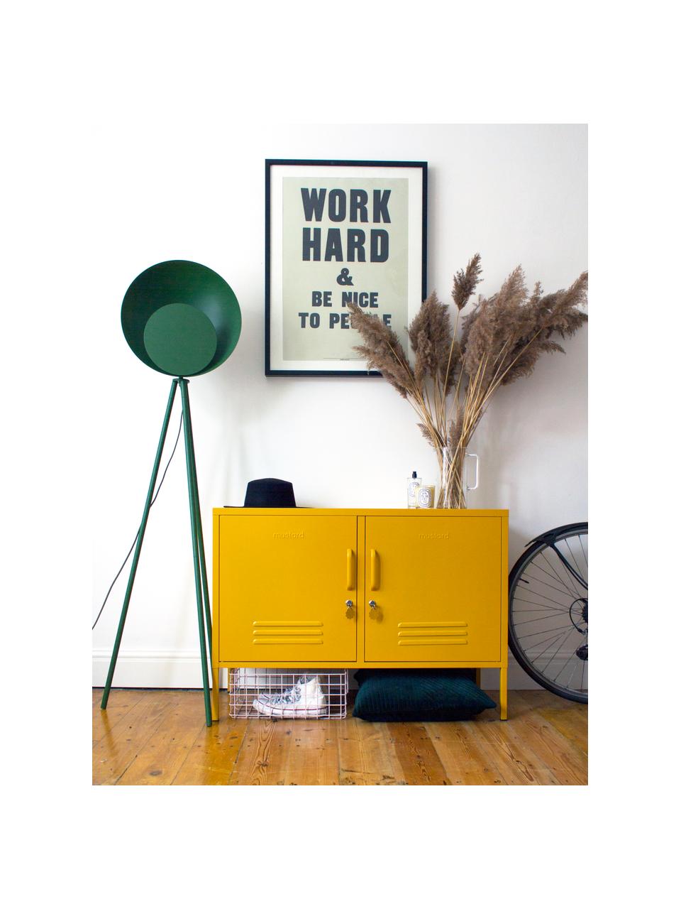 Enfilade en métal avec portes Mustard, Métal, enduit, Jaune moutarde, larg. 100 x haut. 72 cm