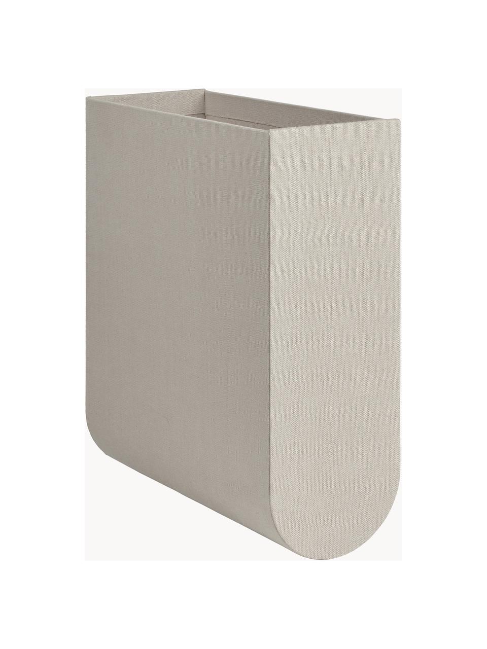 Caja artesanal Curved, Funda: 100% algodón, Estructura: cartón, Greige, An 12 x Al 33 cm