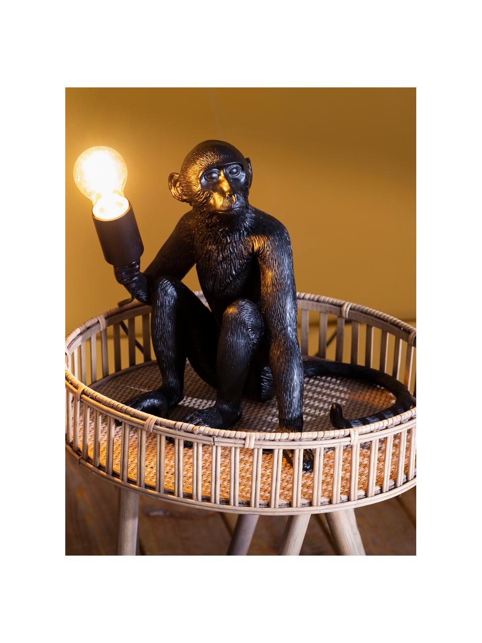 Tafellamp Monkey, Polyresin, Zwart, 31 x 31 cm